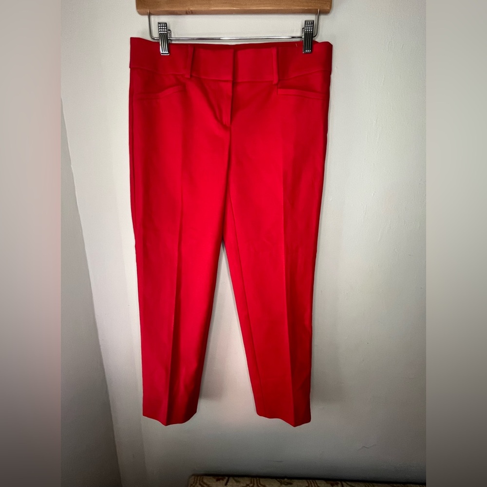 LOFT Red Marisa Pants Straight Ankle Fit Women’s Size 2
